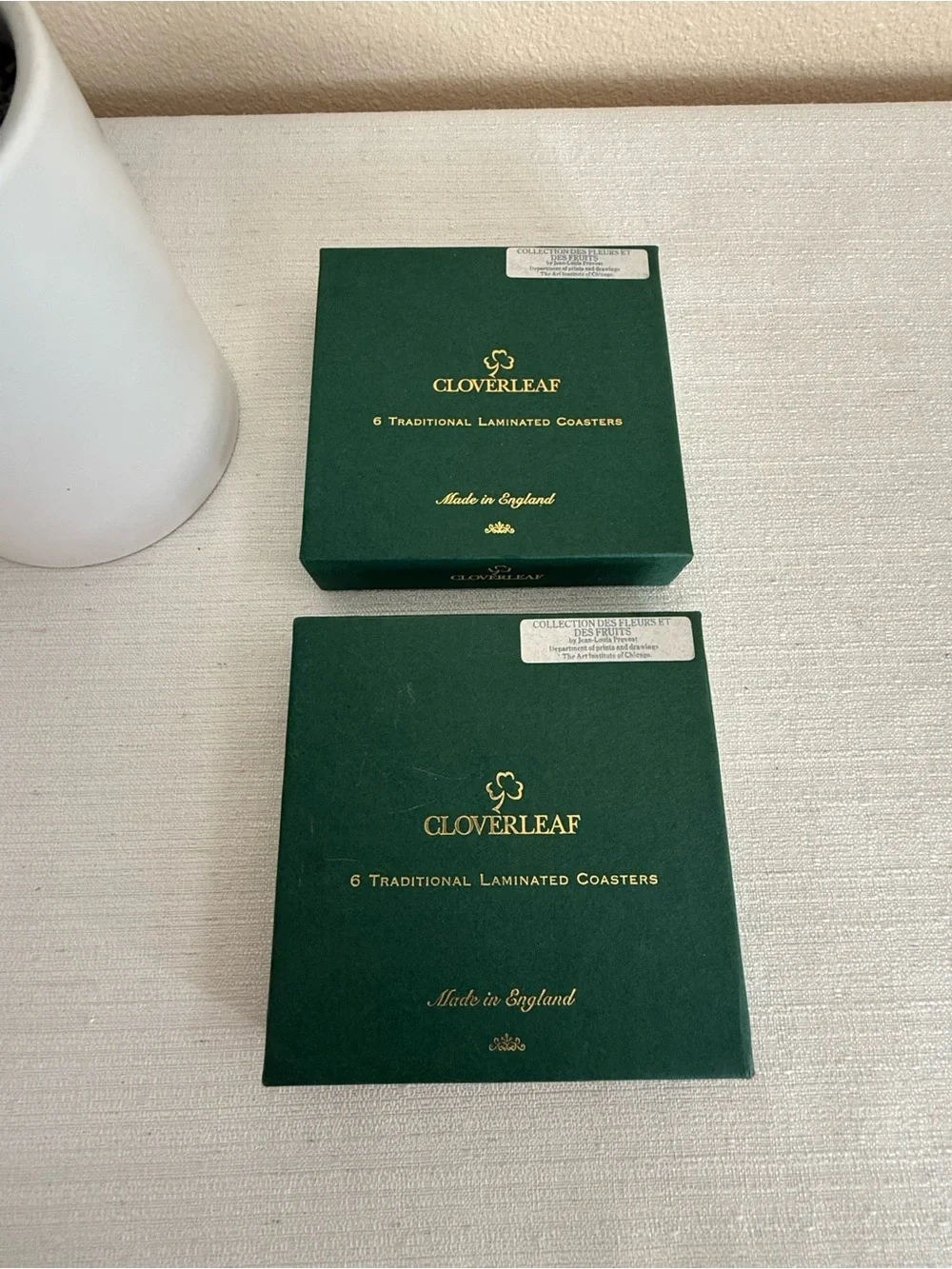 2 CLOVERLEAF Floral Traditional Laminated Coasters (6) each